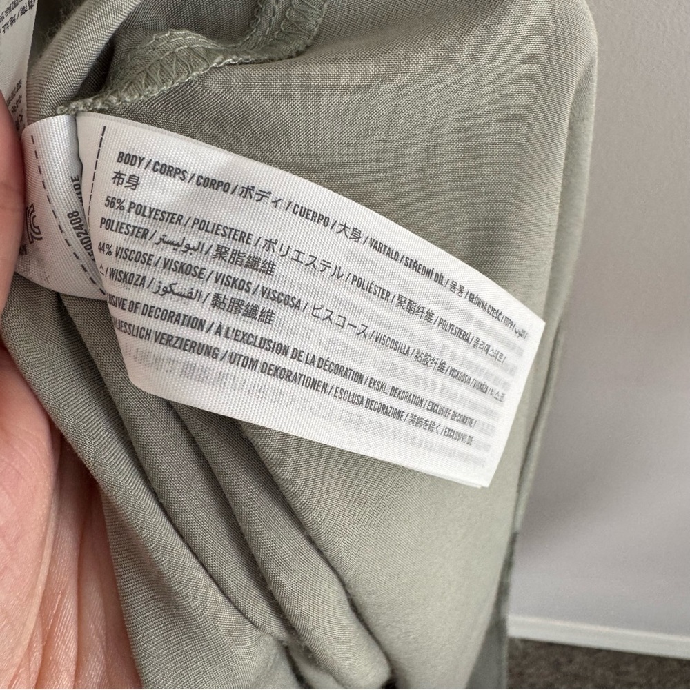 Abercrombie Sage Green Satin Slip Dress Size XXL Spaghetti Strap Minimal - Picture 9 of 11